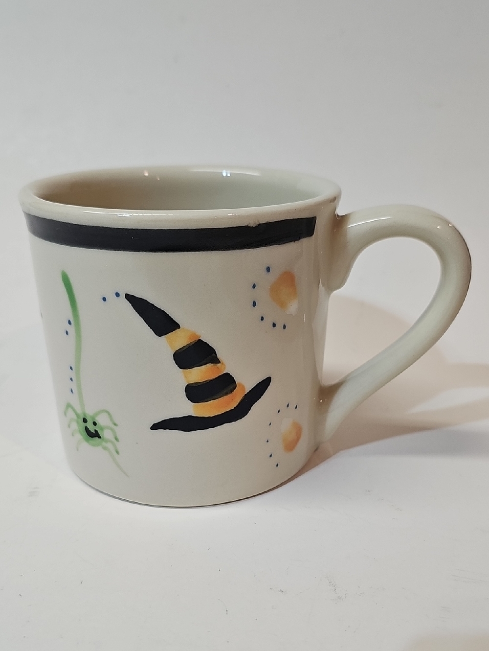 Vintage Hartstone Pottery Whimsical Halloween Witch Hat Spider Candy Corn Mug